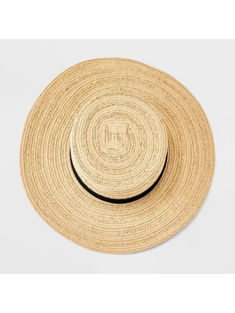 Universal Thread Straw Boarder Hat Ribbon Natural Black S/M 21" X 22.5" — image 4 of 8